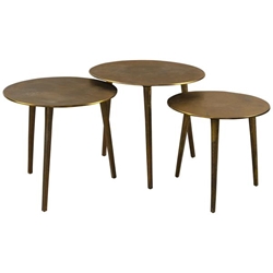 Kasai Gold Coffee Tables Set of 3 