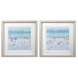 Sea Glass Sandbar Framed Prints Set of 2 