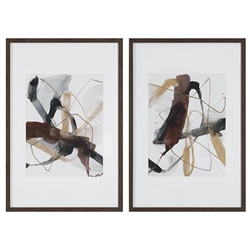 Burgundy Interjection Abstract Prints Set of 2 