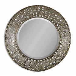 Alita Champagne Woven Metal Mirror 
