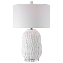 Caelina Textured White Table Lamp 